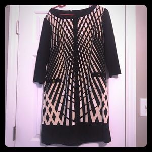 New York & Co black/white/cream dress medium